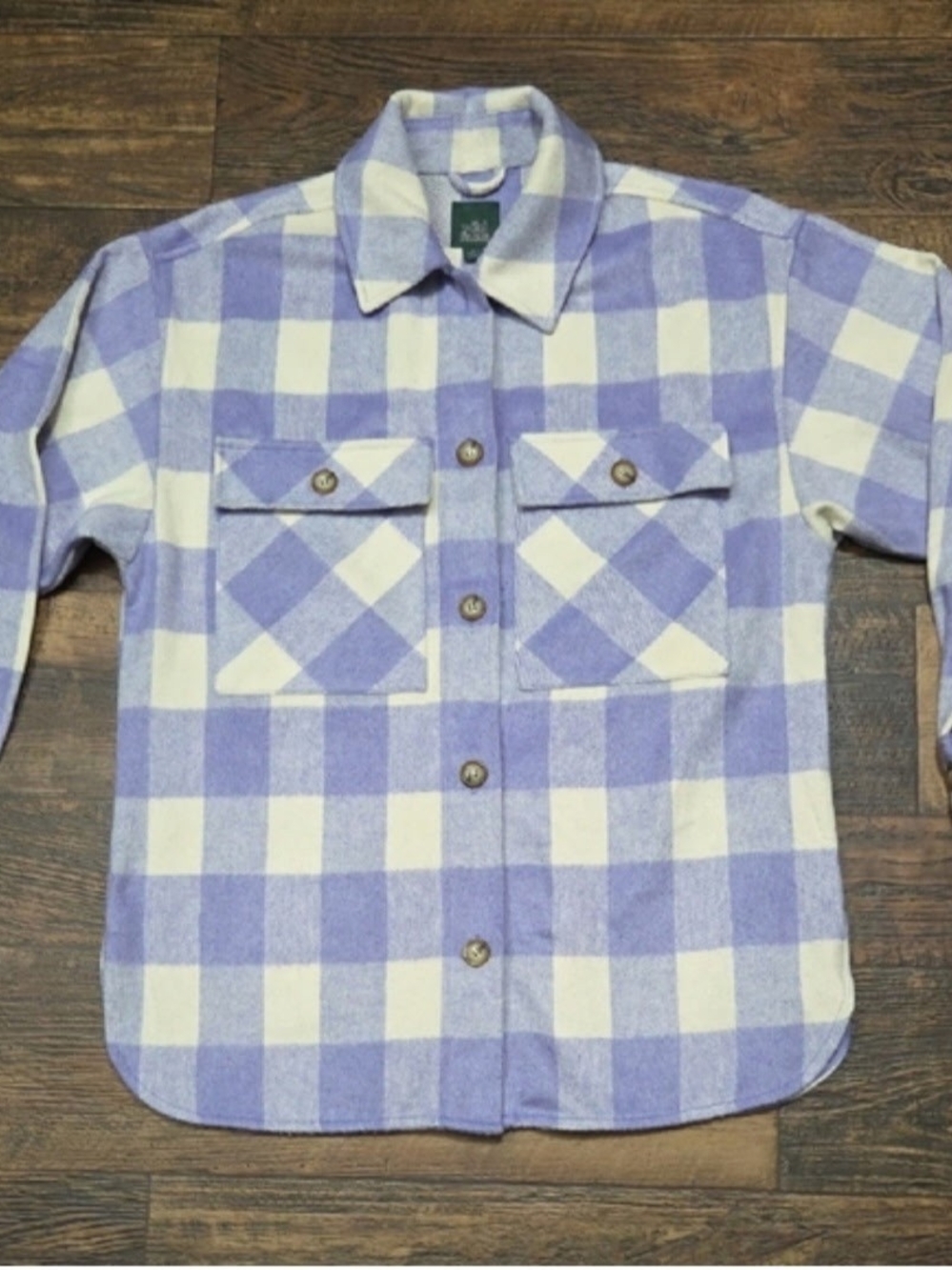 wild fable Lavender and White Plaid Button-Down Shirt Jacket